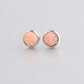 Delicate 8mm light pink round ear studs with sparkling crushed crystal texture - Pale Pink (14)