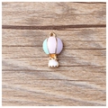 Hanger van legering in luchtballonvorm voor het maken van doe-het-zelf sieraden - Groen Roze Paars Patchwork
