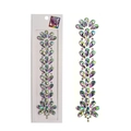 Detailed pattern of iridescent face crystal stickers with teardrop and round rhinestones - Iridescent Rainbow (F02)