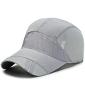 Gorra de béisbol de malla gris transpirable con tejido ligero de secado rápido para el sol - Ajustable / Gris claro