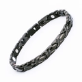 Bracciale magnetico in titanio nero lucido con magneti interni e chiusura a scatto - Tutto Nero