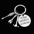 Macro shot of silver tool charms with 'If Dad can't fix it, no one can' engraving - Type D If Dad Can't Fix It