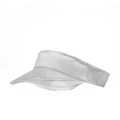 Détail du bandeau en tissu blanc et de la visière en plastique transparent du pare-soleil - Réglable / Blanc Premium
