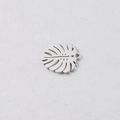 Colgante de hoja de monstera plateado en acero inoxidable pulido para joyería DIY - Hoja de un Solo Orificio de 13x17mm / Color Acero