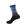 Mid-calf cotton crew socks featuring Van Gogh Starry Night oil painting art print - One Size / Starry Night Painting (17)