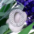 DIY silver rhinestone oval letter charm accessory for bracelet and jewelry making - Letter O