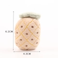 Detail view of plush pineapple charm with dimensions showing 6.2cm height and 4.3cm width - No.5 Green Leaf Pineapple (No Pin)