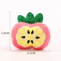 Detailed view of pink plush strawberry accessory with dimensions 5.8cm by 6.2cm - No.11 Pink Strawberry (No Pin)