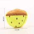 Detailed size view of yellow and brown plush fruit accessory measuring 5.2 cm x 4.6 cm - No.12 Pine Cone (No Pin)