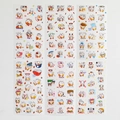 Set de 6 pegatinas de estilo japonés con expresiones de gatos de dibujos animados lindos - 7 Gato de Ojos Grandes