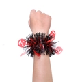 Pulsera bofetada de calabaza para Halloween con espumillón negro y rojo decorativo - Pulsera Slap de Calabaza / Rojo y Negro