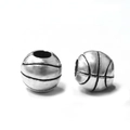 Silver basketball charms for DIY bracelets made of high-quality stainless steel - Basketball