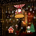 Festive Christmas window stickers featuring Santa Claus and snowman in hot air balloon - Santa Hot Air Balloon (HM92035)