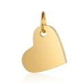 Detailansicht von poliertem Herzanhänger aus Gold-Edelstahl mit glänzender Spiegeloberfläche - Klein / 5 Stück / Gold