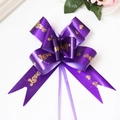 Paarse lint strik trekbloem geschenkverpakking decoratie voor trouwauto en feest - 100 stuks verpakking / Paars LOVE