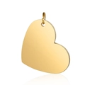 Gepolijste goudkleurige roestvrijstalen hart hanger voor DIY sieraden met glad oppervlak - Groot (20*26mm) / Goud