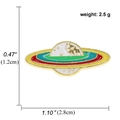 Cartoon Emaille-Planeten-Brosche aus vergoldeter Zinklegierung mit farbigen Ringmustern - Bunter Planet/A00204
