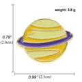 Saturn-Anstecknadel mit gelber und oranger Emaille in Goldoptik für Kleidung - Lila Saturn/A00203