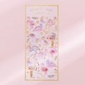 Pink flamingo stickers with gold foil details for DIY diary and planner decoration - Flamingo