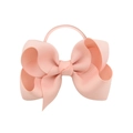 Pink grosgrain ribbon bow hair tie with elastic band for girls' fashion hairstyle - Pink