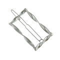 Fermaglio per capelli rettangolare ritorto in metallo argentato con finitura opaca chic - Satinato / Argento Opaco