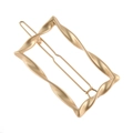 Fermaglio per capelli rettangolare oro opaco con elegante design in metallo torto - Satinato / Oro Opaco