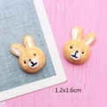Breloques lapin en résine orange pour pinces à cheveux DIY et bijoux, 1.2x1.6cm - Tête de Lapin Jaune