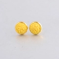 Macro shot of 10mm gold plated stainless steel stud earrings with yellow mineral cluster texture - Pale Yellow (20)