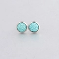 8mm stainless steel stud earrings in mint green with a sparkling frosted texture - Mint Green/Light Blue (25)