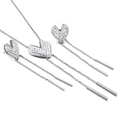 Set collana con ciondolo a cuore argento e orecchini con nappe e strass di cristallo - Set Collana + Orecchini / Colore Acciaio (KS114959-KLX)