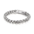 Men's vintage titanium steel chain bracelet with a polished silver box chain design - Steel Color Kb111932-k