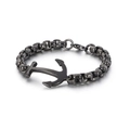 Bracciale con ciondolo ad ancora in acciaio inossidabile retrò con catena box per uomo - Canna di Fucile (KB113676-KFC)