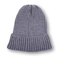 Detalle del tejido de punto acanalado y el dobladillo de un gorro gris de invierno - gris oscuro