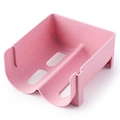 Organizador rosa apilable para latas con doble compartimento y acabado mate liso - Rosa