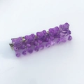 Translucent purple gummy bear hair clip with five bears on a silver metal duckbill clip - Purple