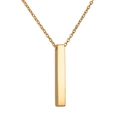 Poliertes rechteckiges Barren-Anhängerkette aus Edelstahl in Gold auf einer feinen Gliederkette - Gold (O-Kette)