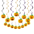 Decorazioni sospese a spirale zucca di Halloween in nero arancione e viola - Stile Spirale Singola + Zucca