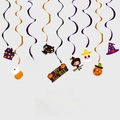 Λεπτομέρεια διακόσμησης σπιράλ Halloween με φάντασμα κολοκύθα νυχτερίδα και μάγισσα - Διακόσμηση Μάγισσας με Μονή Έλικα