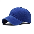 Berretto da baseball classico in cotone lavato blu scuro con texture vintage - Regolabile / Adulto Blu Reale