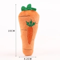 Detail view of plush carrot accessory with dimensions 10cm by 4.2cm and embroidery - No.3 Carrot (No Pin)
