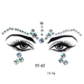 Detailed macro view of iridescent AB rhinestones for facial makeup and masquerade - YT-67 (Holographic AB)