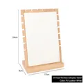 Vertical necklace display stand in white PU leather and bamboo with 24cm height scale - White PU