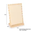 Bamboo and beige velvet necklace display stand with multi-slots for jewelry storage - Beige Velvet