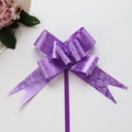 Paarse Roos Patroon Trekboog Cadeauverpakking Lint Strik voor Trouwauto Feest Decoratie - 100 stuks verpakking / Paarse Roos