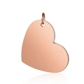Gepolijste roségouden hart hanger van roestvrij staal met ringetje en lichte reflectie - Groot (20*26mm) / Roségoud