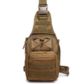 Bolso táctico de hombro caqui en nailon con sistema MOLLE y varios compartimentos con cremallera - Caqui