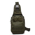 Tactical army green crossbody chest bag with MOLLE system and adjustable strap - Army Green
