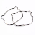 Polished silver bear-shaped metal handles for DIY crochet bags and fashion accessories - Bear Head Silver