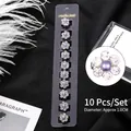 Lot de 10 pinces à cheveux fleurs strass violet avec mini perles pour enfant - 9# Perles Violettes Strass