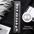 Set di 10 mini fermagli per capelli con perle e base argento su fondo in velluto nero - 17# Perla Sintetica Bianca